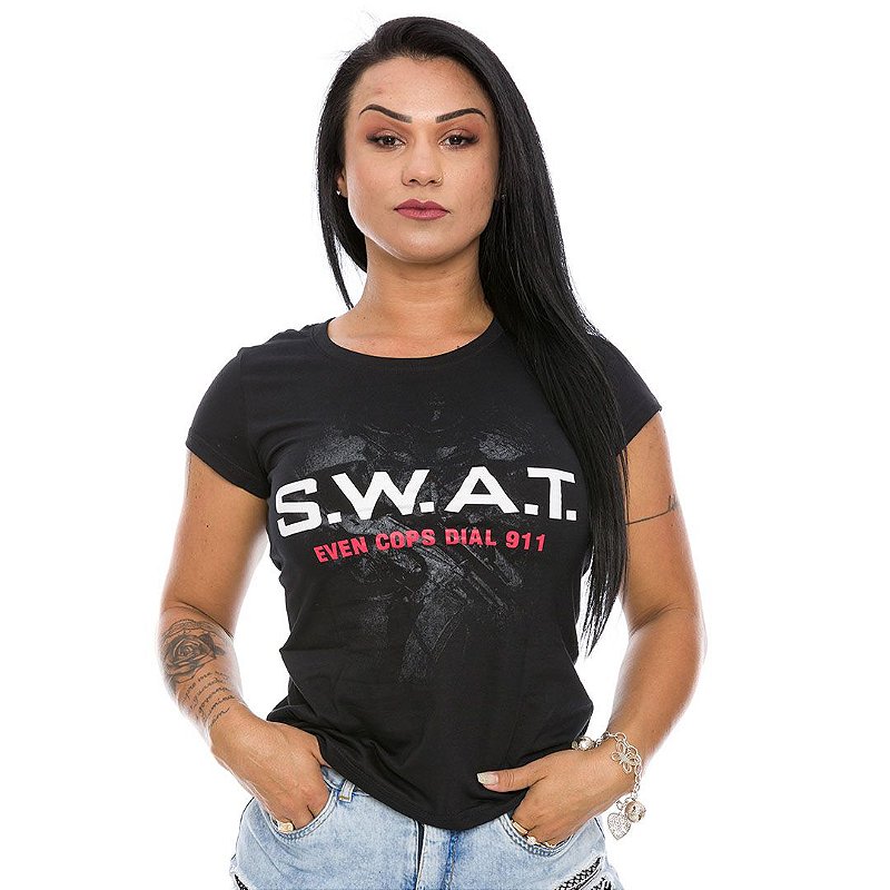 Camiseta Baby Look Feminina SWAT Team Six Brasil