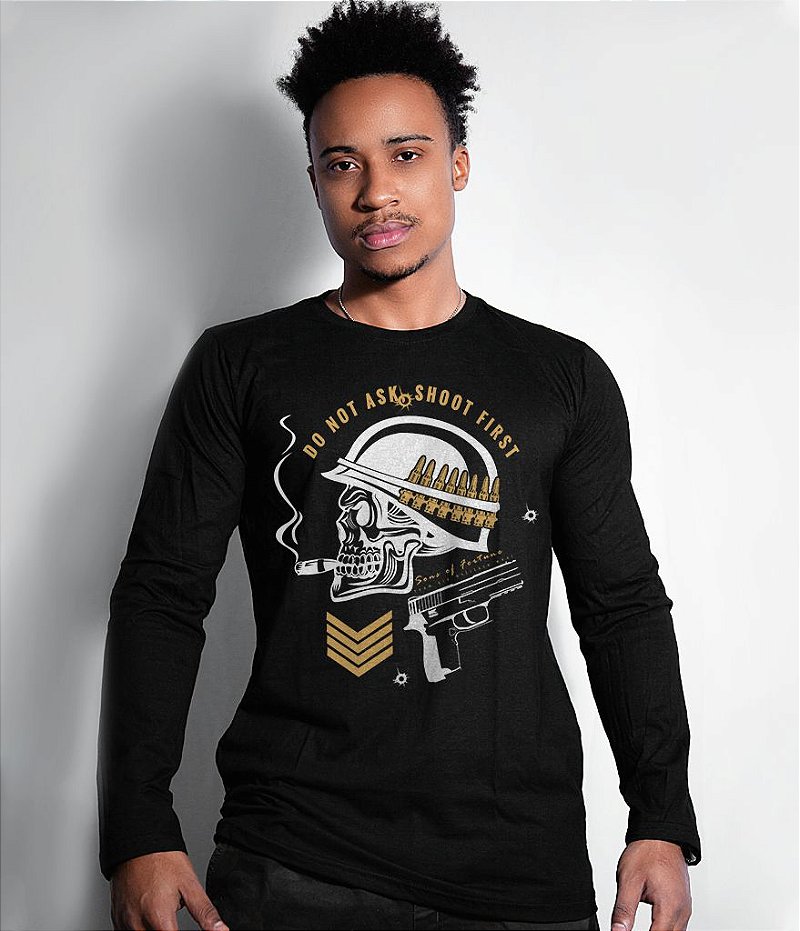 Camiseta Manga Longa Shoot First Sons Of Fortune Masculina Team Six Brasil