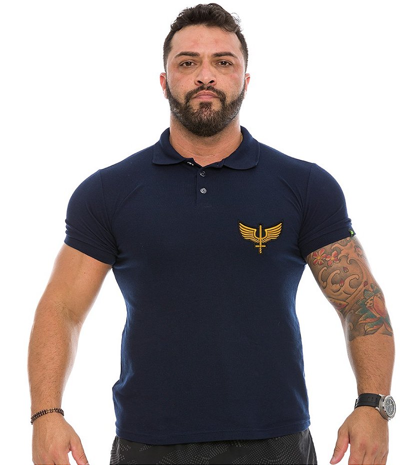 Camiseta Gola Polo Masculina Força Aérea Brasileira Team Six Brasil
