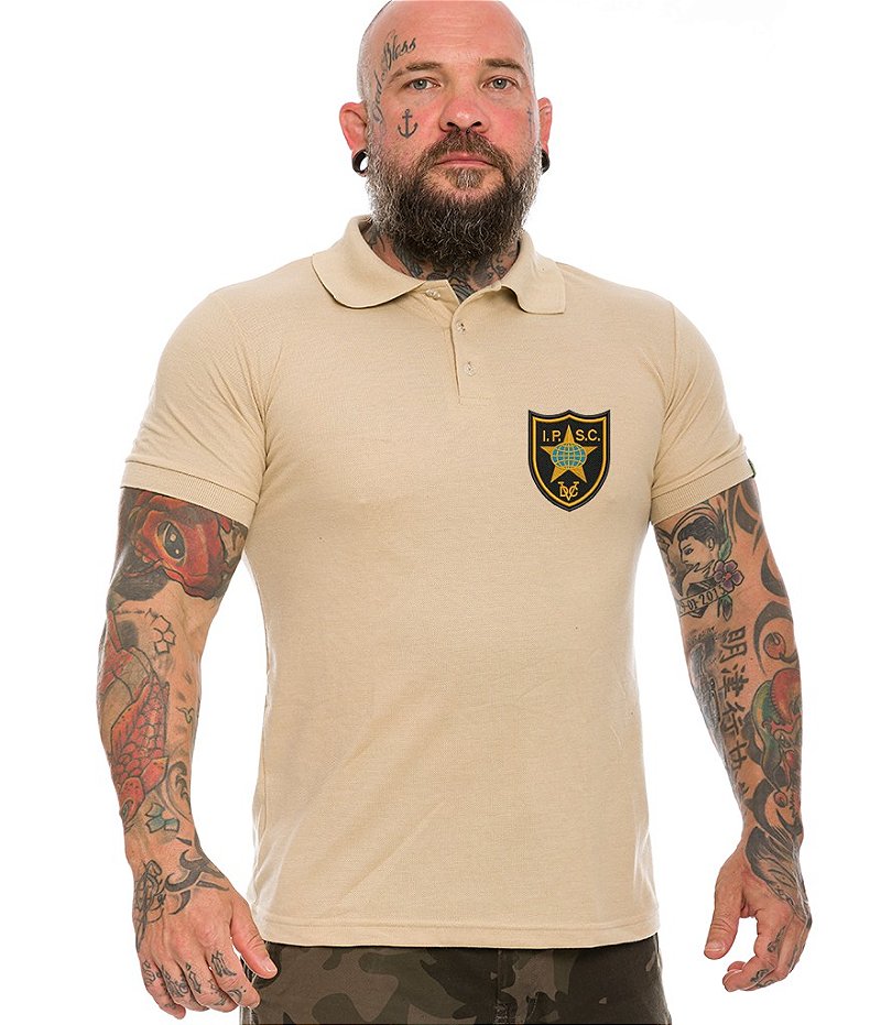 Camiseta Gola Polo Masculina Practical Shooting Confederation IPSC Team Six Brasil