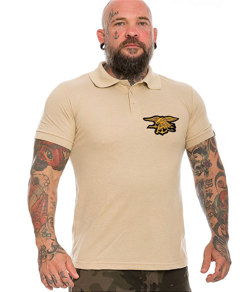 Camiseta Gola Polo Masculina Navy Seals Team Six Brasil