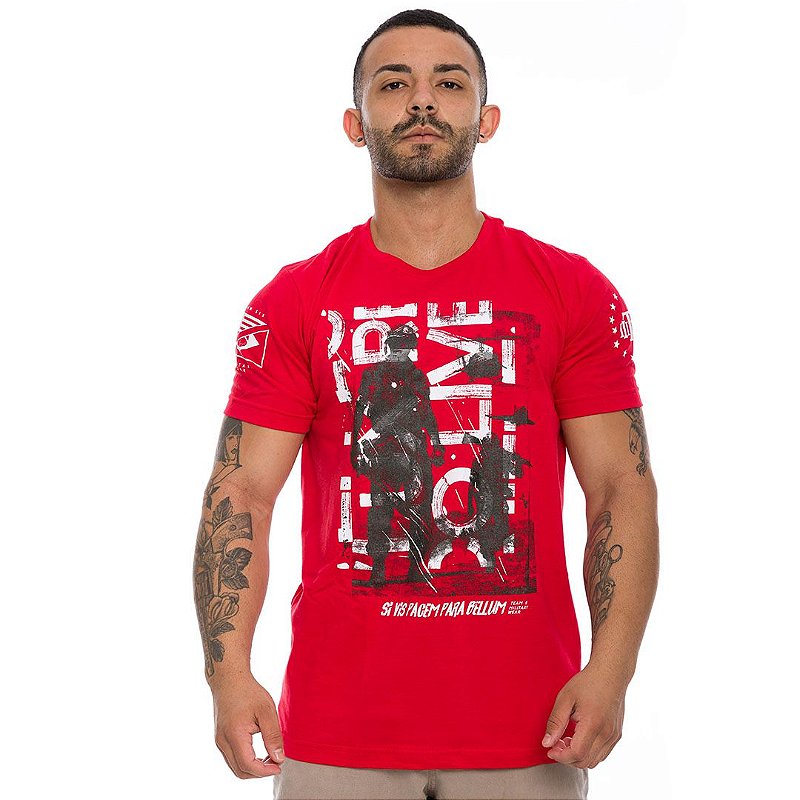 Camiseta Masculina Si vis Pacem Para Bellum Military Wear Team Six Brasil