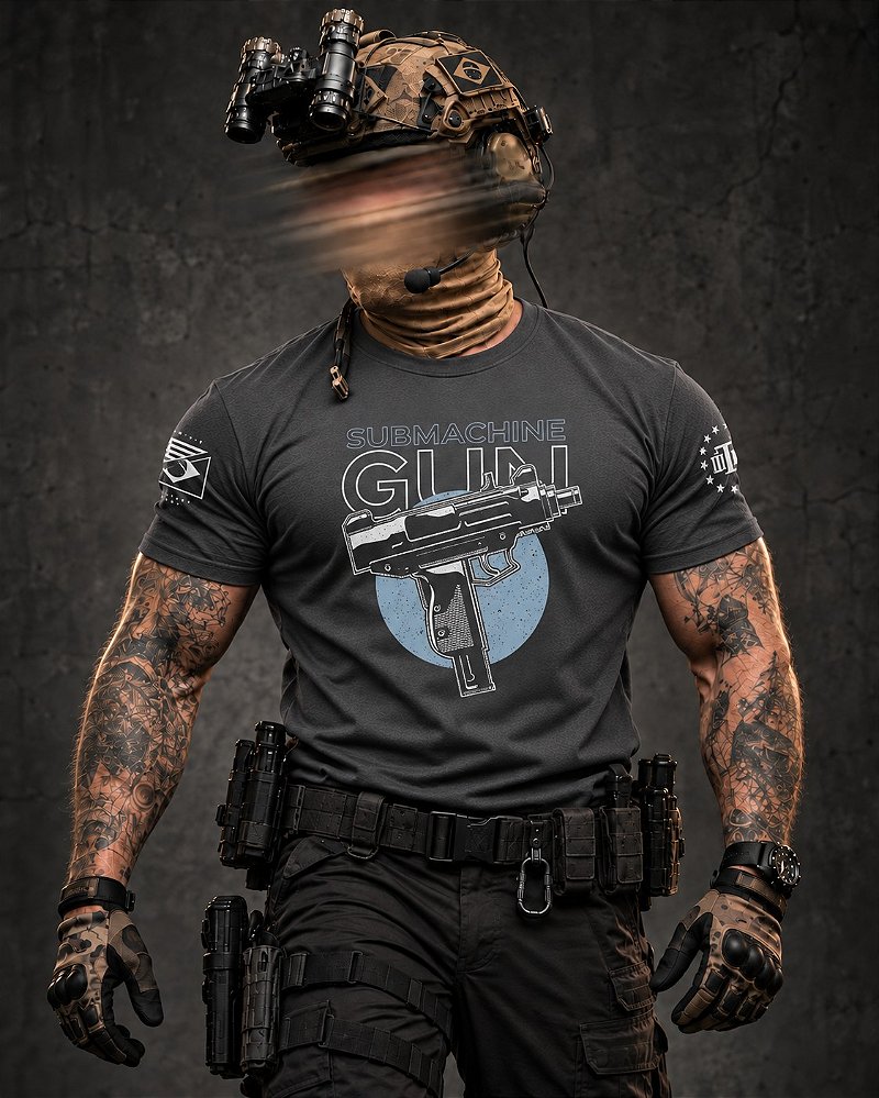 Camiseta Masculina SUBMACHINE GUN Secret Box Team Six Brasil