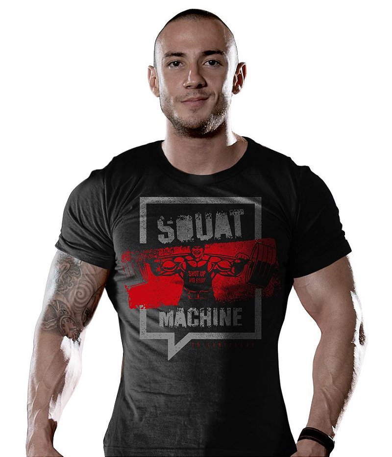 Camiseta Masculina Academia Squat Machine Tático Militar TeamSix Brasil