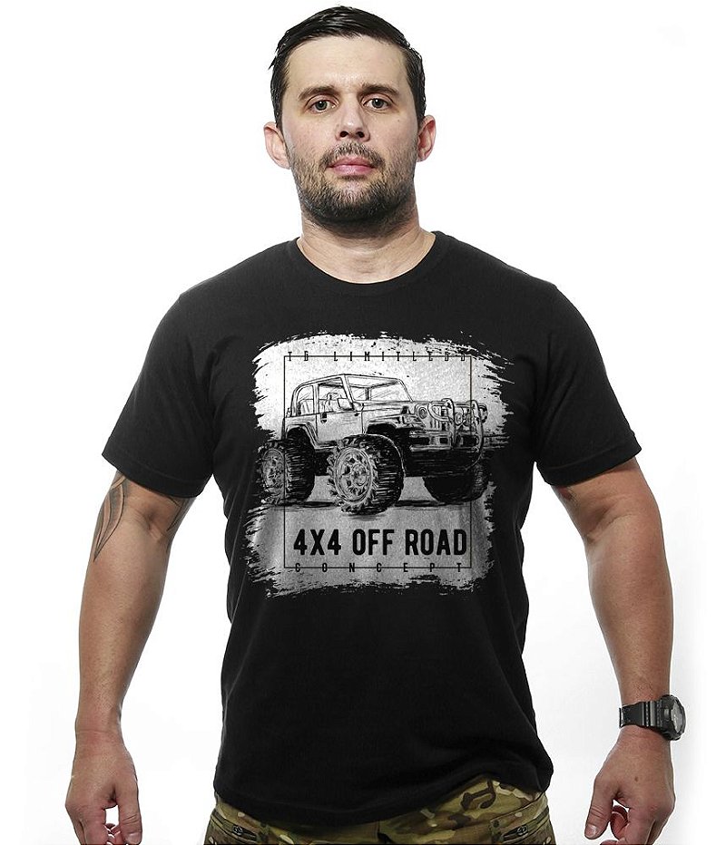 Camiseta Masculina Off Road 4x4 Limitless Tático Militar TeamSix Brasil