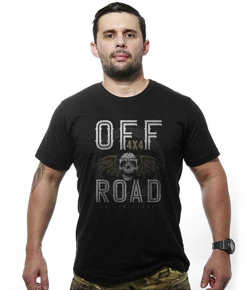 Camiseta Masculina Off Road 4x4 Skull Fly Tático Militar TeamSix Brasil