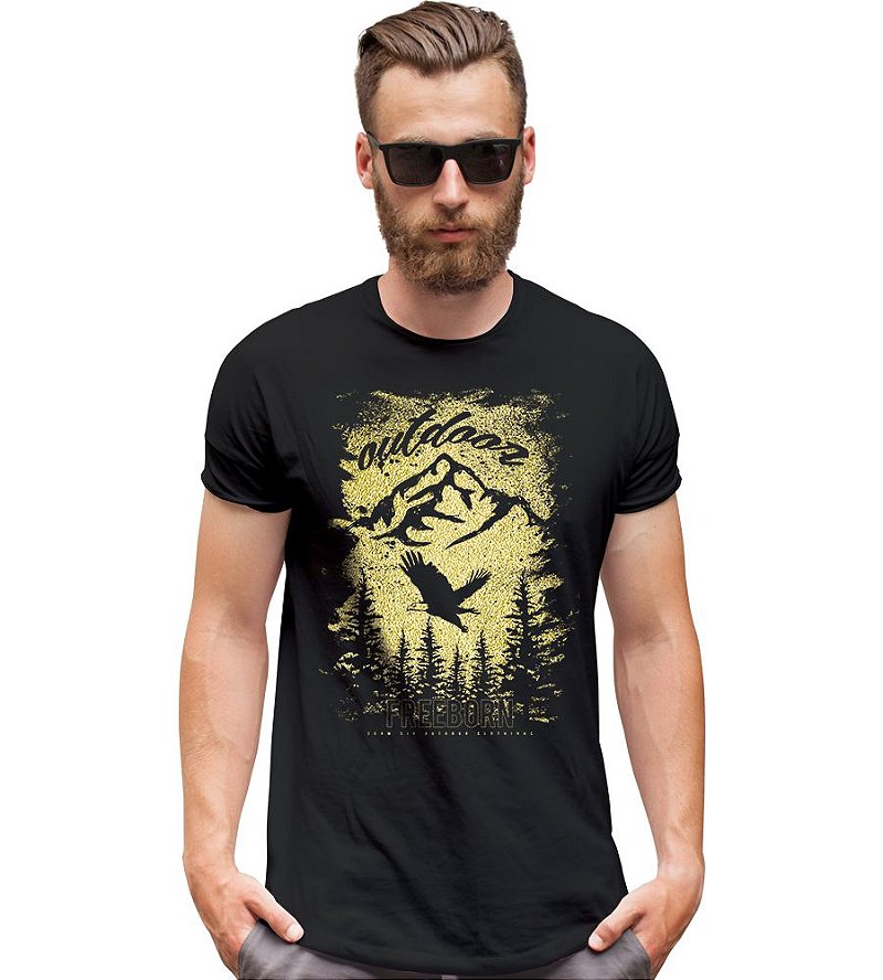 Camiseta Masculina Outdoor Free Born Tático Militar TeamSix Brasil