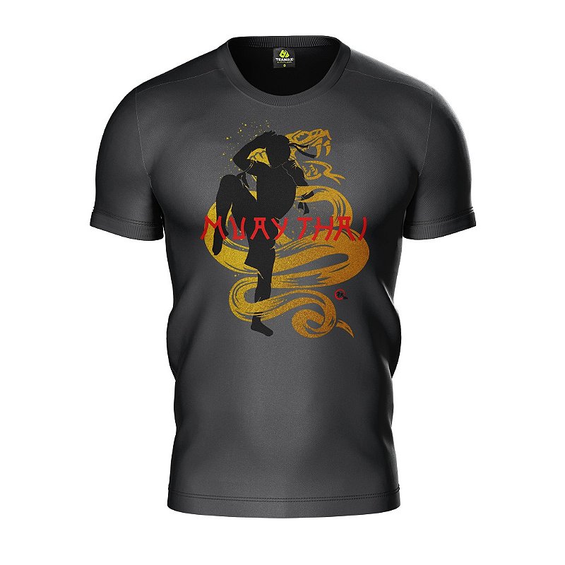 Camiseta Artes Marciais Muay Thai Cinza Team Six