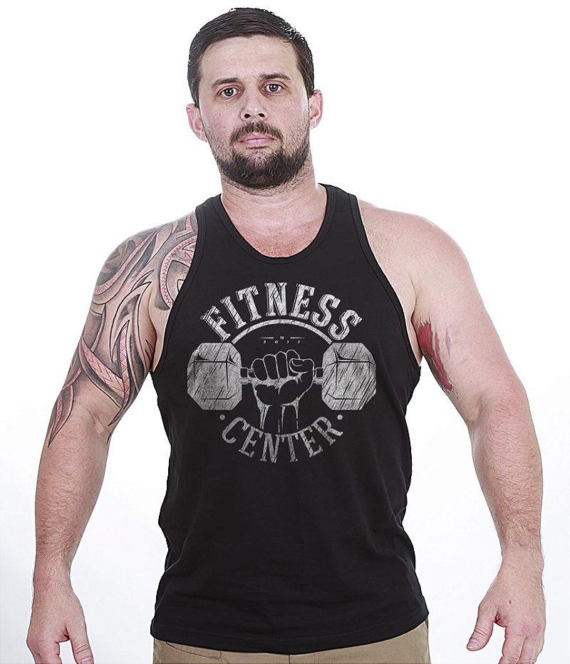 Camiseta Regata Academia Fitness Center Masculina Team Six Brasil
