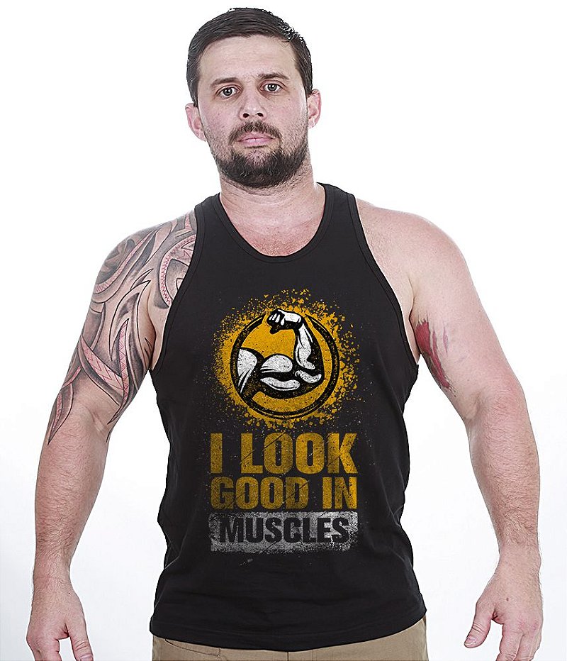 Camiseta Regata Academia I Look Good In Muscles Masculina Team Six Brasil