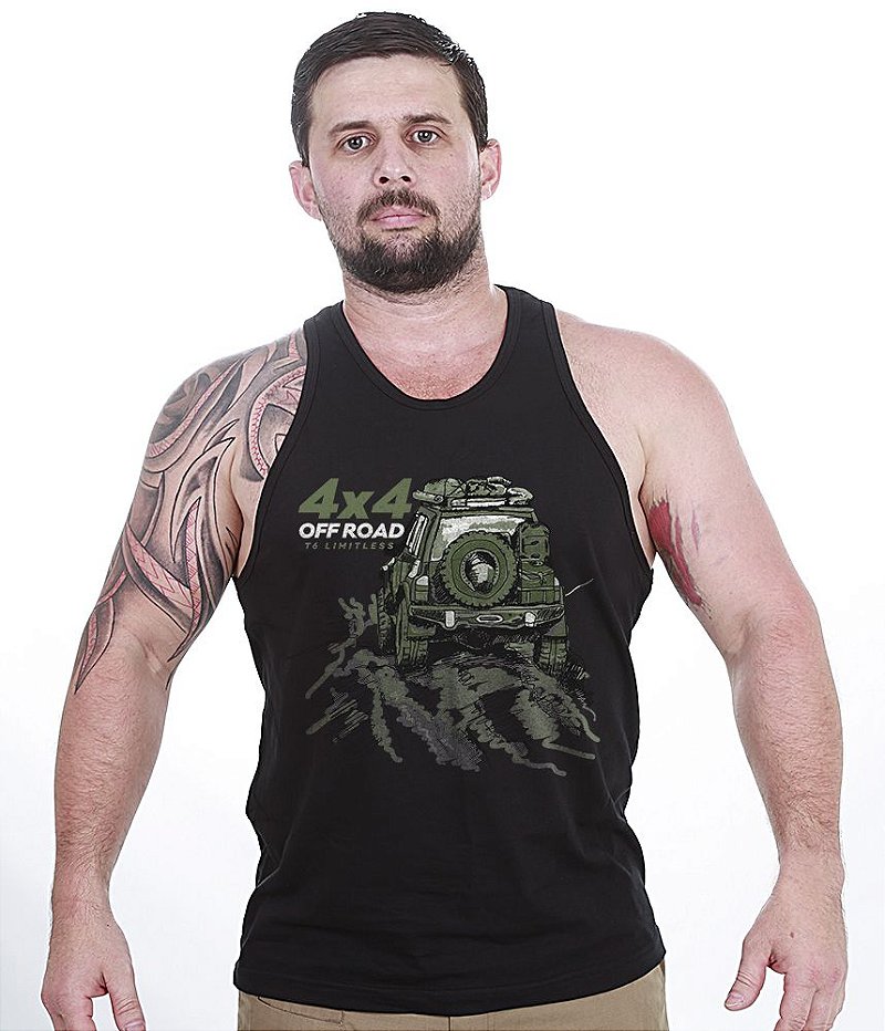 Camiseta Regata 4x4 Off Road T6 Limitless Adventure Masculina Team Six Brasil