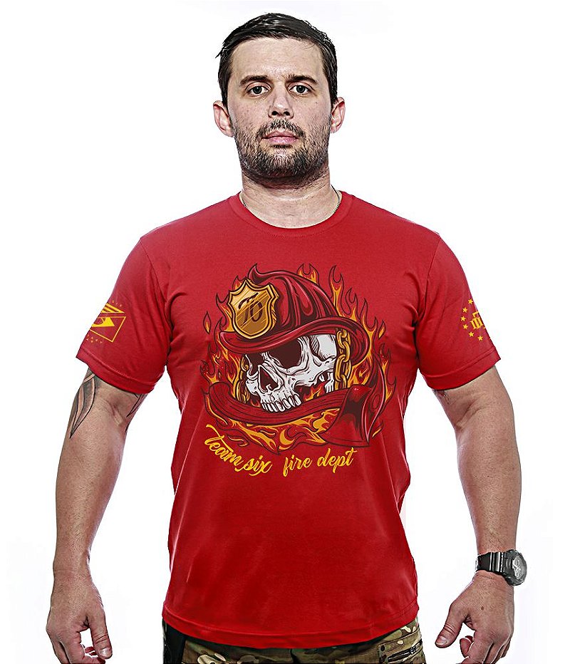Kit 3 Camisetas Masculinas Bombeiro Firefighter Team Six Brasil