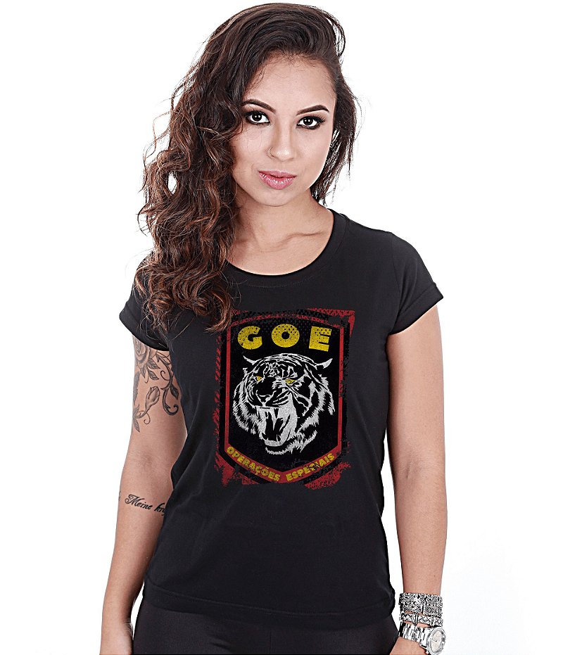 Camiseta Baby Look Feminina GOE Team Six Brasil