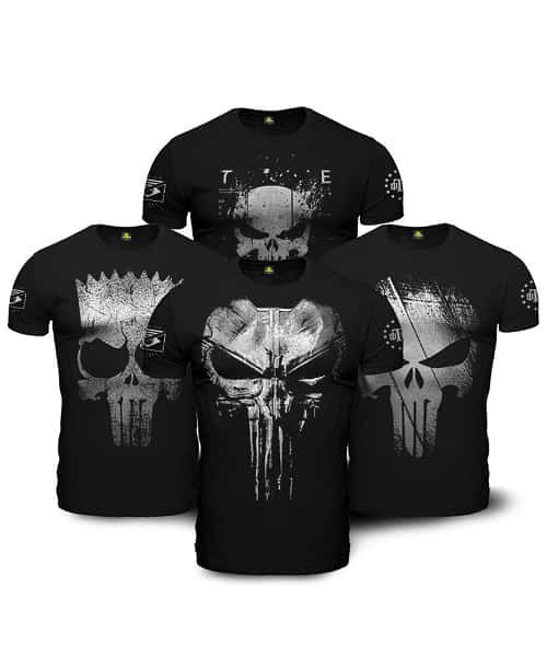 Kit 4 Camisetas Masculinas Militares Pretas Justiceiro Punisher Team Six Brasil