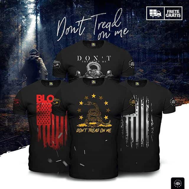 Kit 4 Camisetas Masculinas Pretas Don't Tread On Me Team Six Brasil