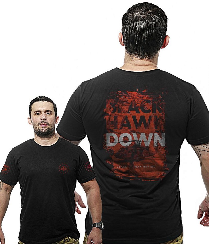Camiseta Masculina Wide Back Black Hawk Down Team Six Brasil