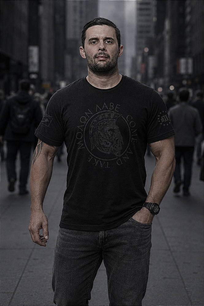 Camiseta Masculina Dark Line Molon Labe Come And Take Team Six