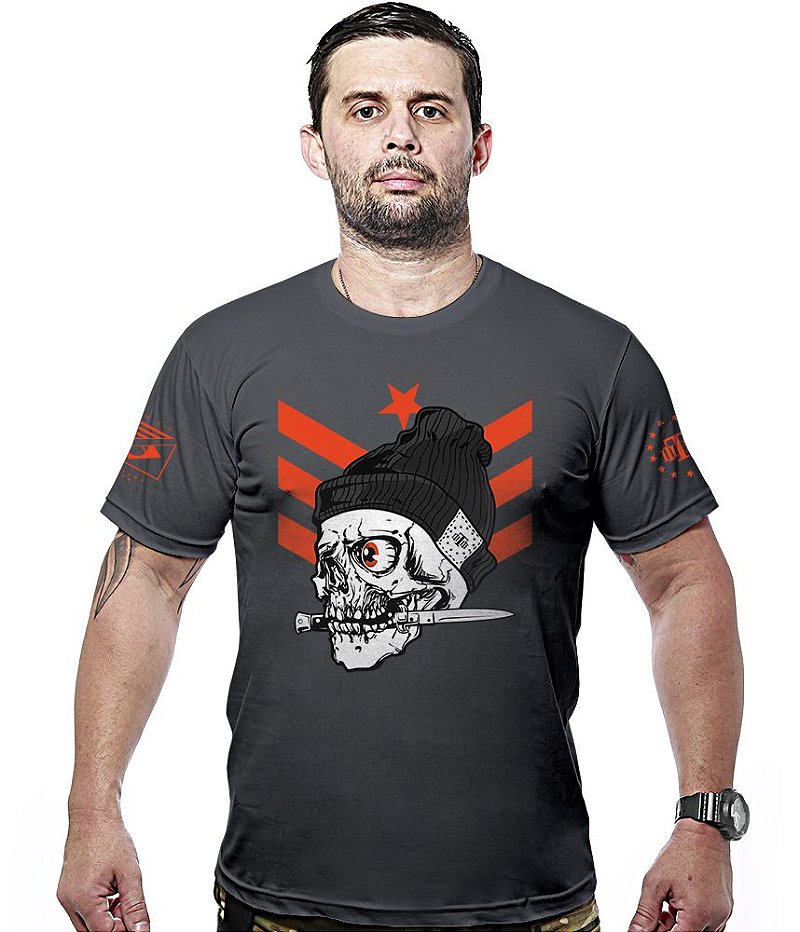 Camiseta Masculina Concept Line Knife Skull Squad Team Six Brasil