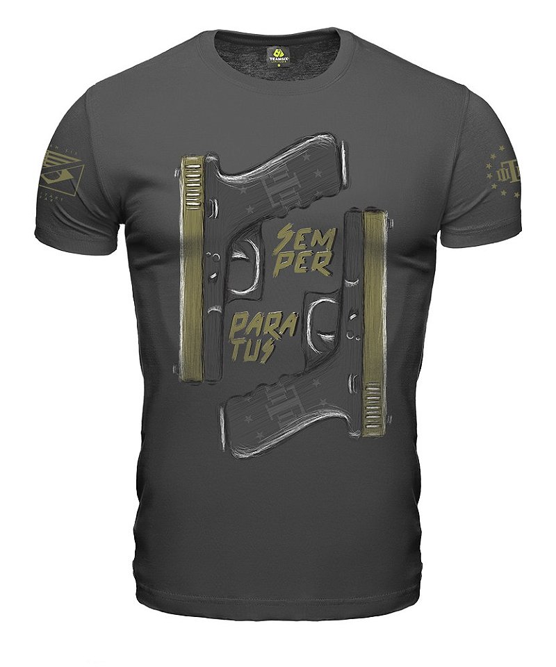 Camiseta Masculina Concept Line Glock Semper Paratus Hurricane Team Six Brasil