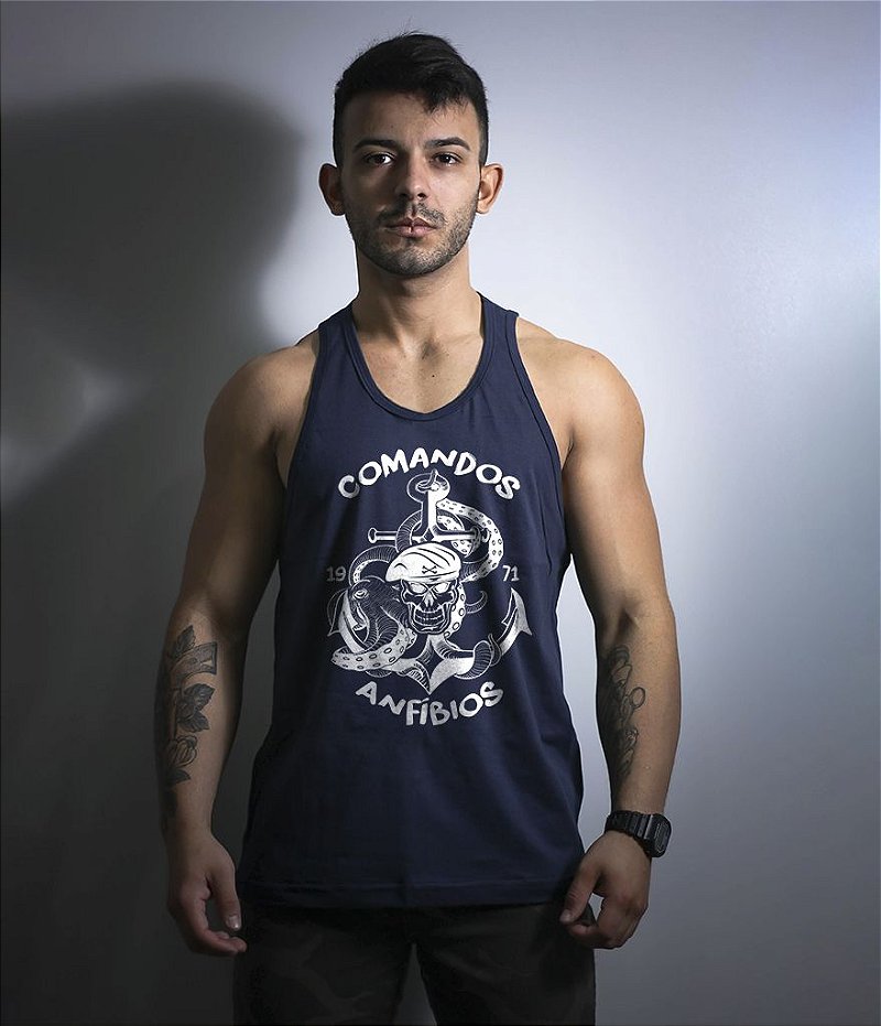 Camiseta Regata Comandos Anfíbios Masculina Team Six Brasil