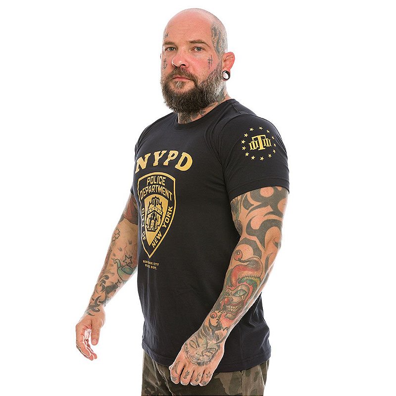 Camiseta Masculina New York City Police Department NYPD Gold Line Team Six Brasil