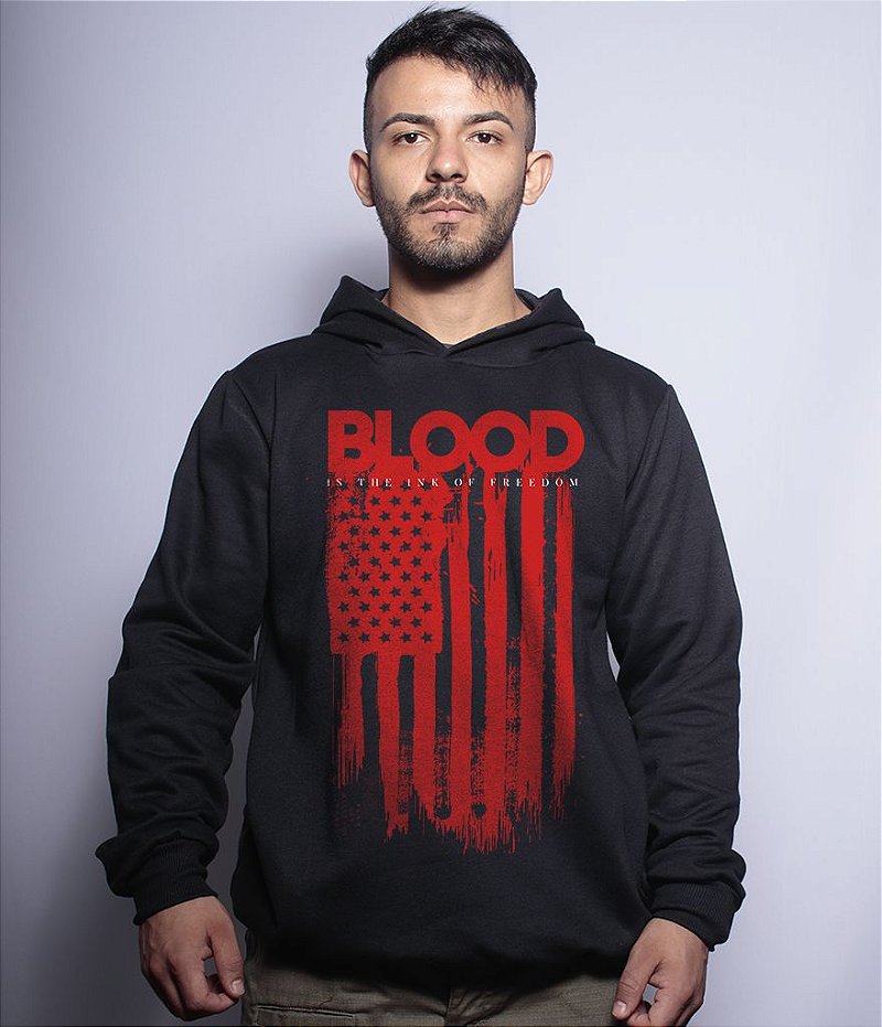 Casaco Militar Com Capuz Blood Is The Ink Of Freedom Team Six Brasil