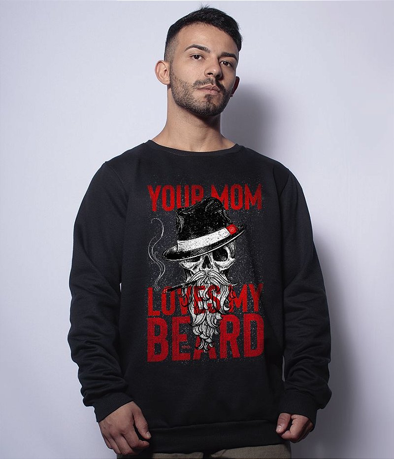 Casaco Básico de Moletom Instrutor Fritz Your Mom Loves My Beard Team Six Brasil