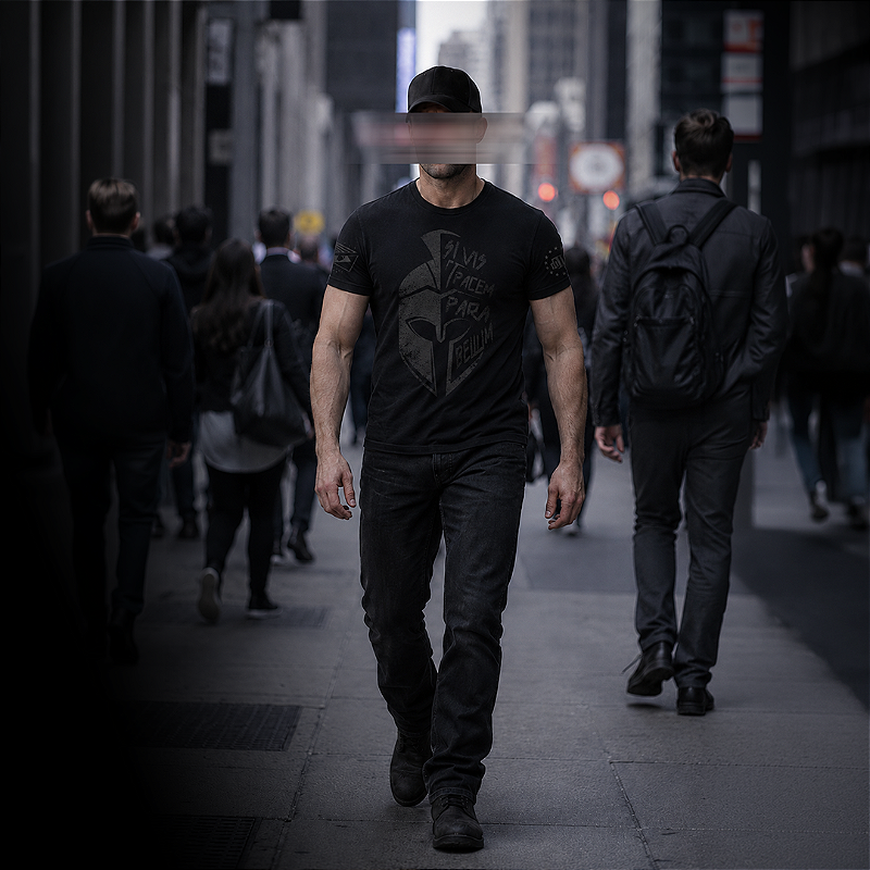 Camiseta Masculina Dark Line Si Vis Pacem Para Bellum Sparta Team Six