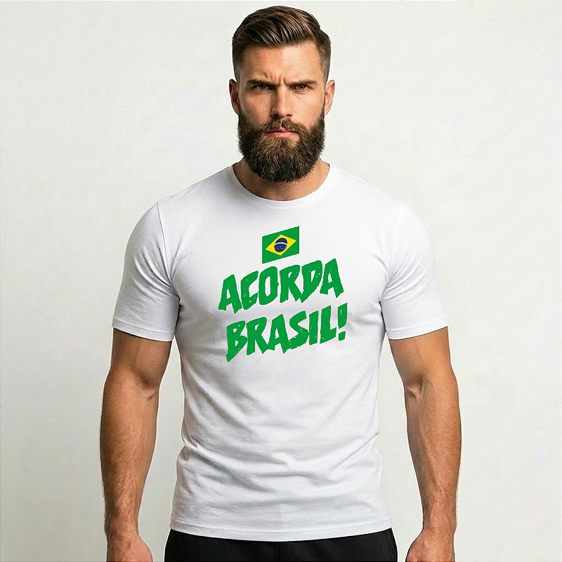 Camiseta Masculina Acorda Brasil