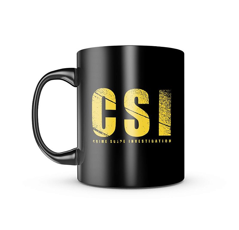Caneca de Porcelana Dark Militar CSI Crime Scene Invetigation Team Six Brasil