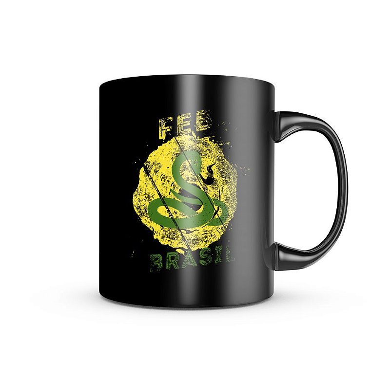 Caneca de Porcelana Dark Militar FEB Força Expedicionária Brasileira Team Six Brasil