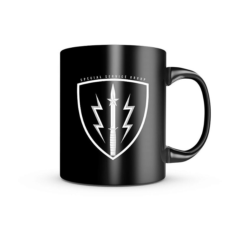 Caneca de Porcelana Dark Militar SSG Paquistão Special Service Group Team Six Brasil