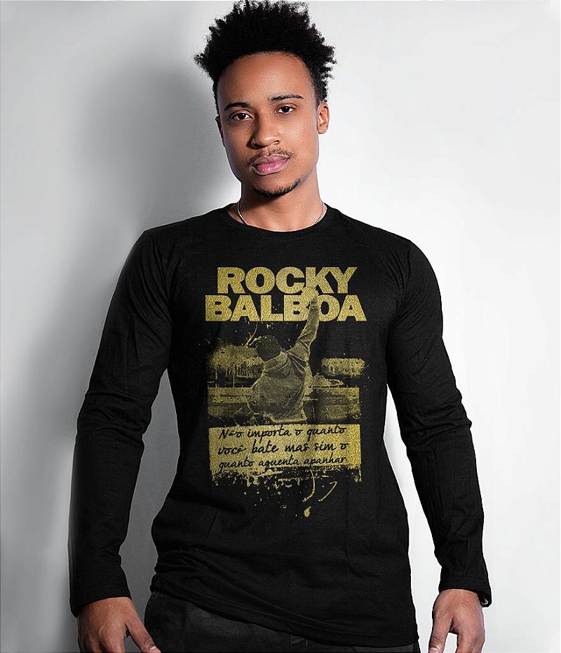 Camiseta Manga Longa Rocky Balboa Gold Line Masculina Team Six Brasil
