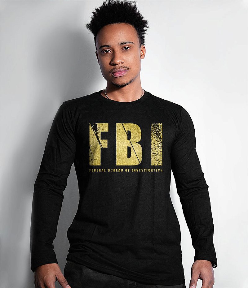 Camiseta Manga Longa FBI Gold Line Masculina Team Six Brasil
