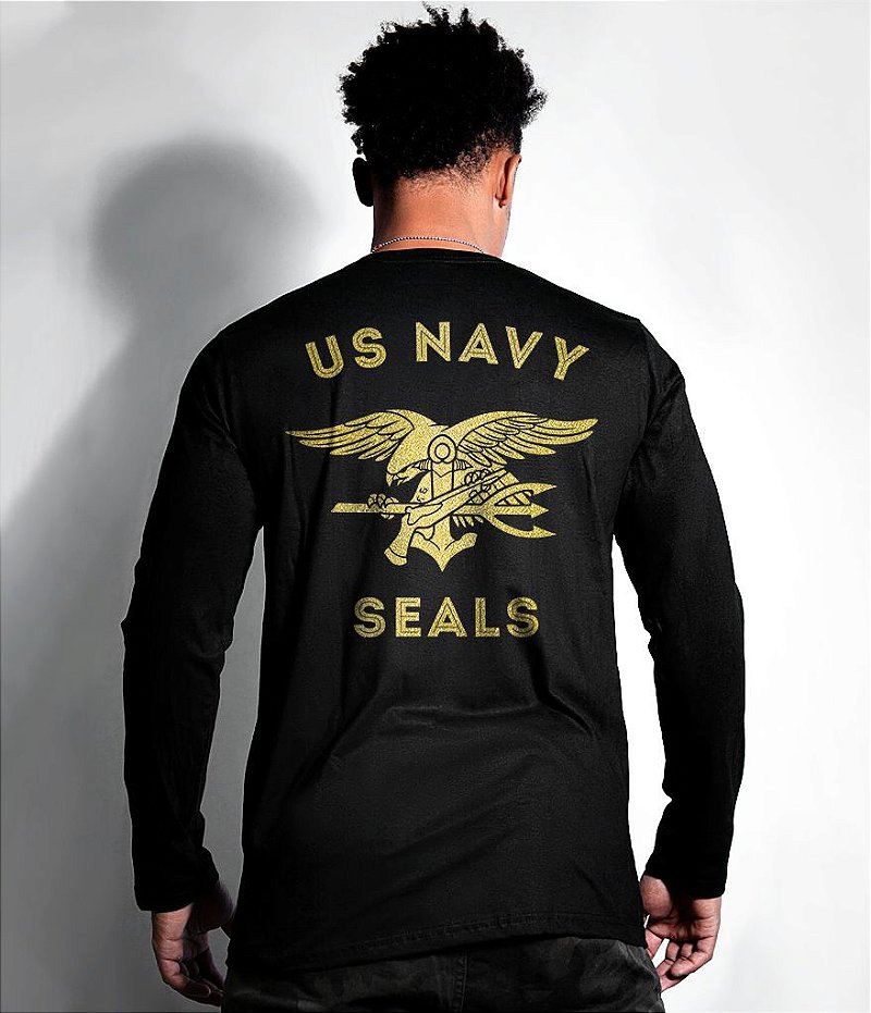 Camiseta Manga Longa original Navy Seals Gold Line Masculina Team Six Brasil