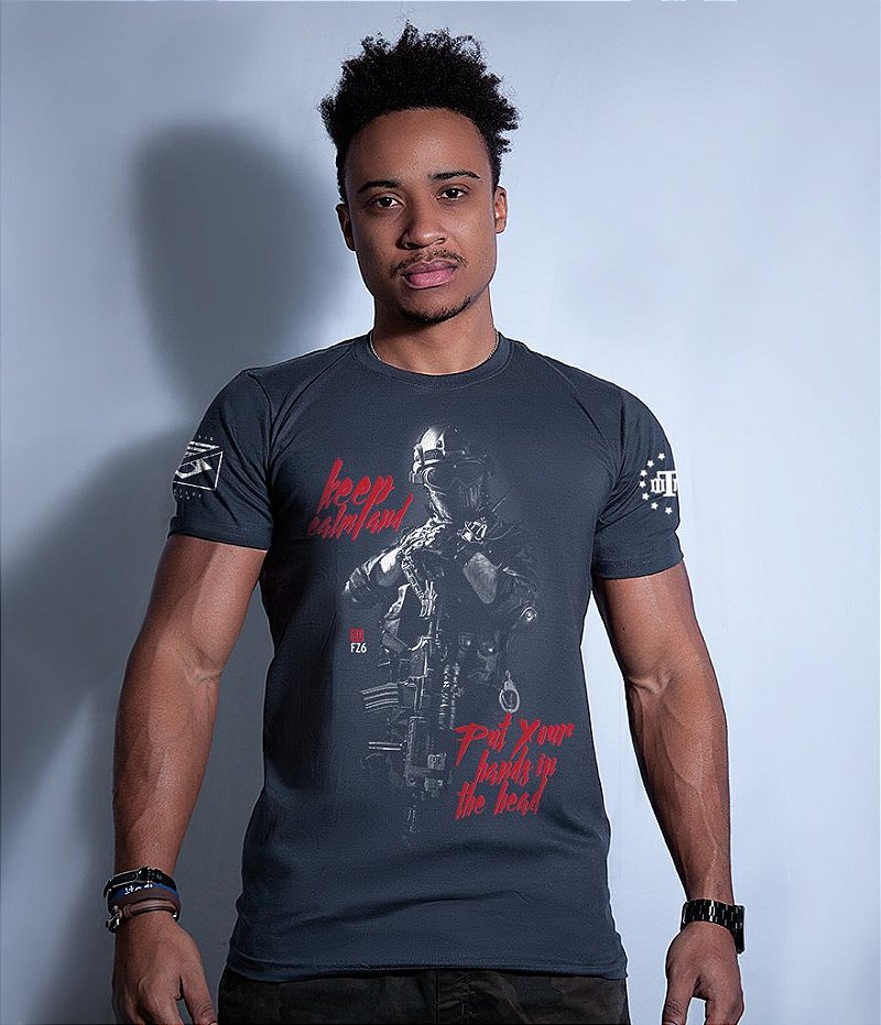 Camiseta Masculina Squad T6 GUFZ6 Keep Calm And Put Your Hands In The Head Team Six Brasil