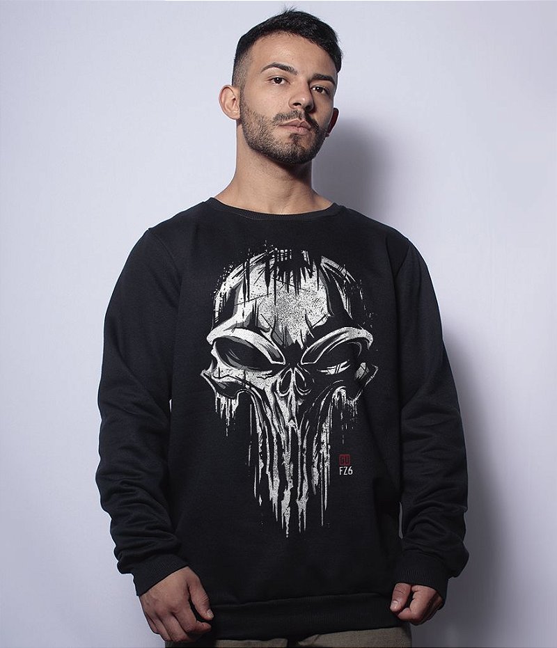 Casaco Básico de Moletom GUFZ6 The Punisher Skull Team Six Brasil