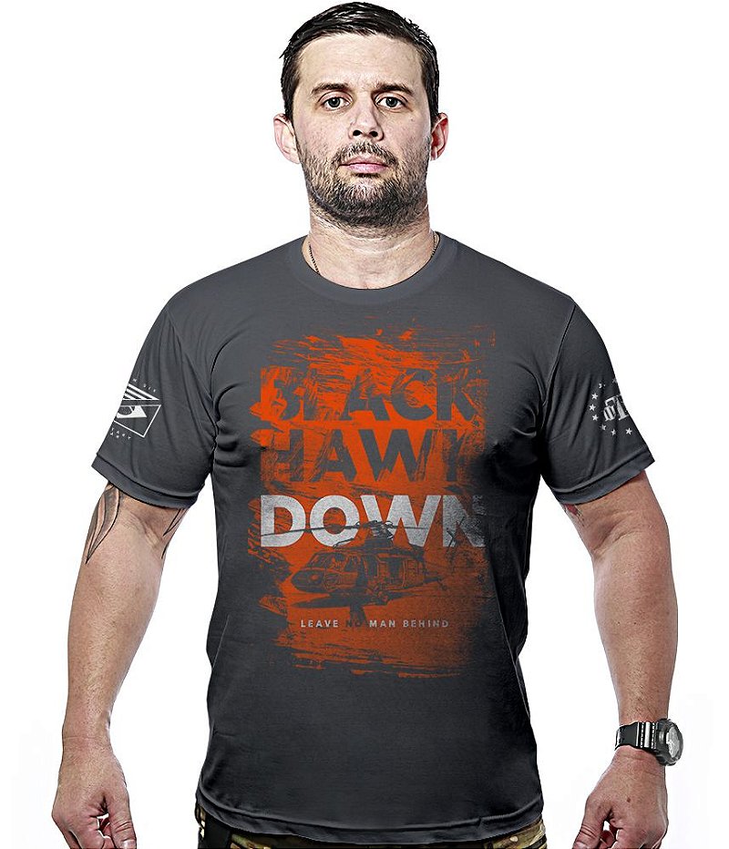 Camiseta Masculina Black Hawk Down Hurricane Line Team Six Brasil