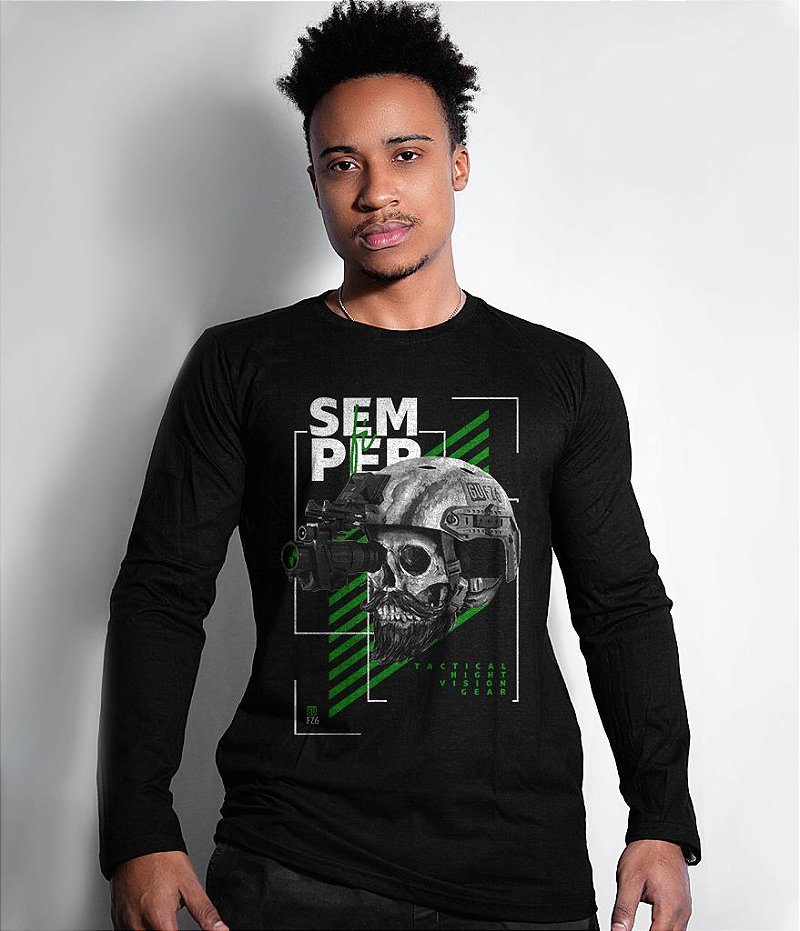 Camiseta Manga Longa GUFZ6 Semper Fi Team Six Brasil