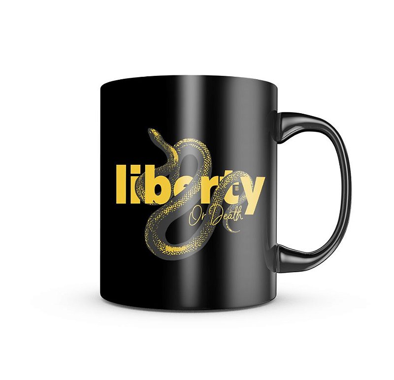Caneca de Porcelana Dark GUFZ6 Liberty Or Death Team Six Brasil