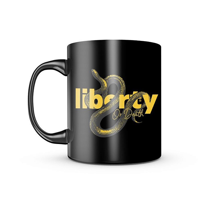 Caneca de Porcelana Dark GUFZ6 Liberty Or Death Team Six Brasil