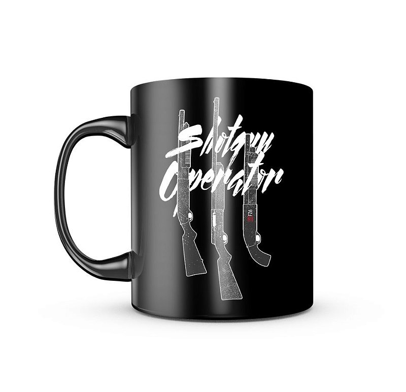 Caneca de Porcelana Dark GUFZ6 Shotgun Operator Team Six Brasil