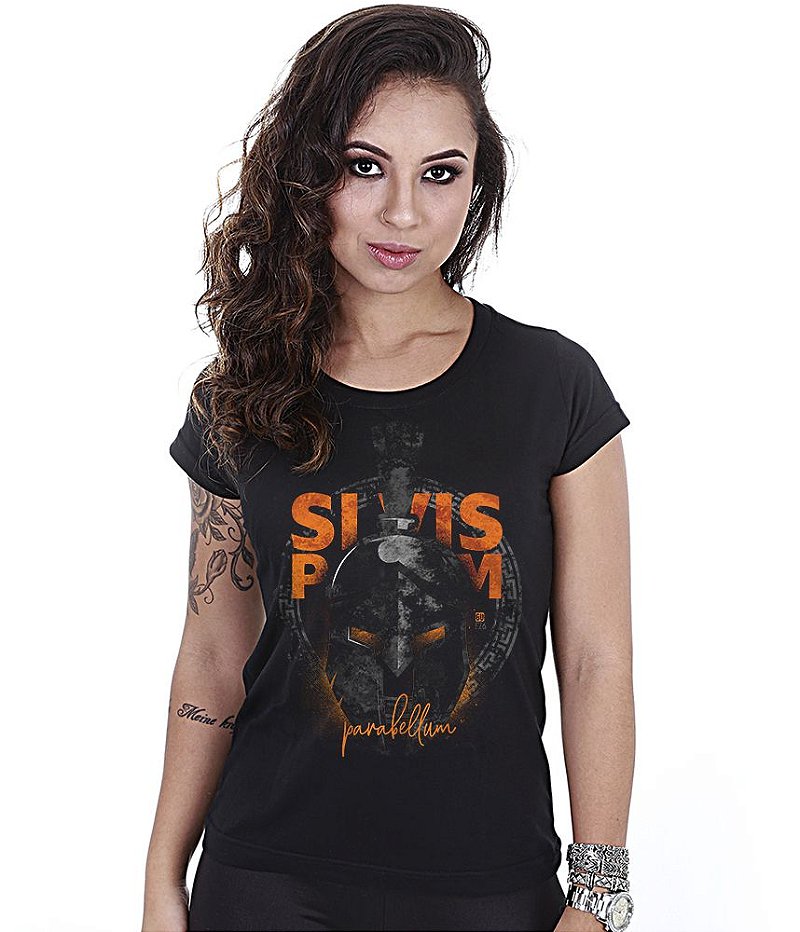 Camiseta Baby Look Feminina GUFZ6 Si vis Pacem Para Bellum Team Six Brasil