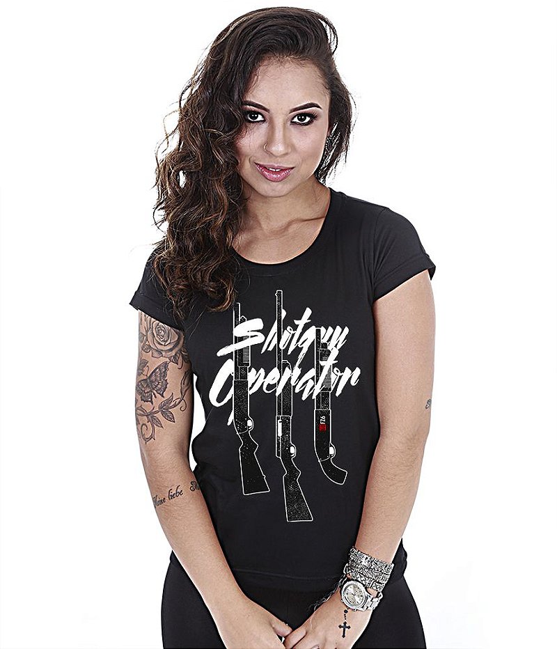 Camiseta Baby Look Feminina GUFZ6 Shotgun Operator Team Six Brasil