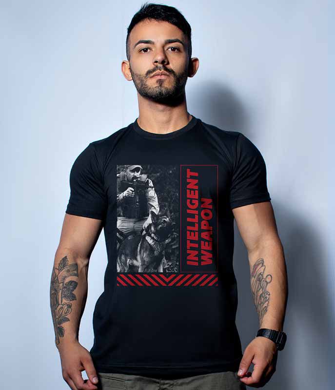 Camiseta Masculina Operações com Cães Intelligent Weapon Team Six Brasil