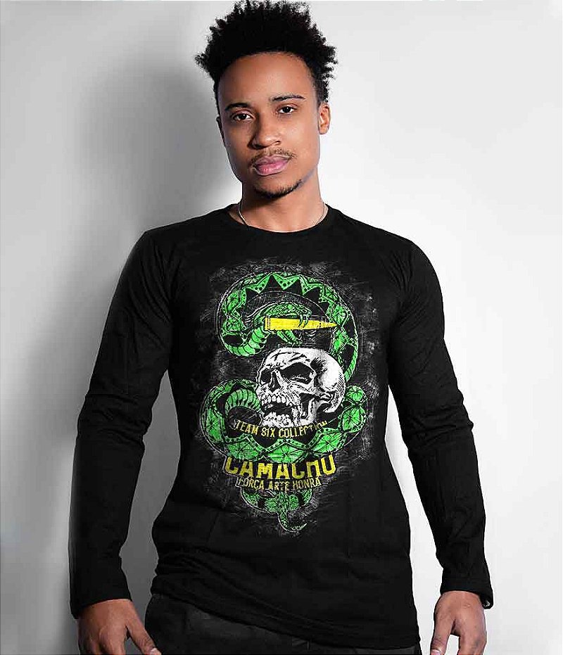 Camiseta Manga Longa Squad T6 Camacho Ponto Cinquenta Collection Masculina Team Six Brasil