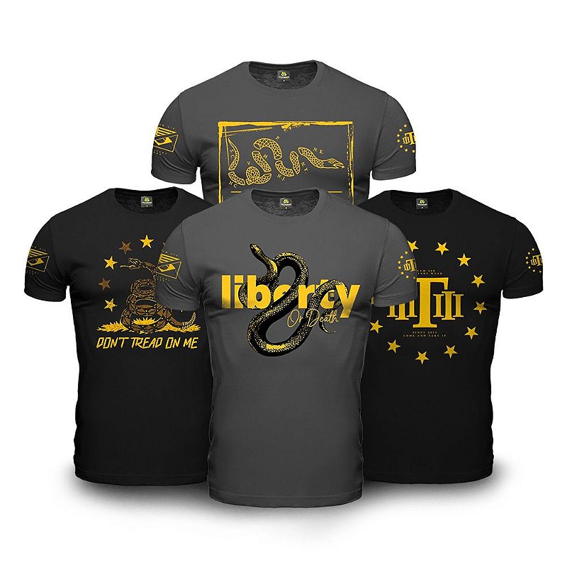 Kit 4 Camisetas Masculinas Liberty Mamba Negra Team Six