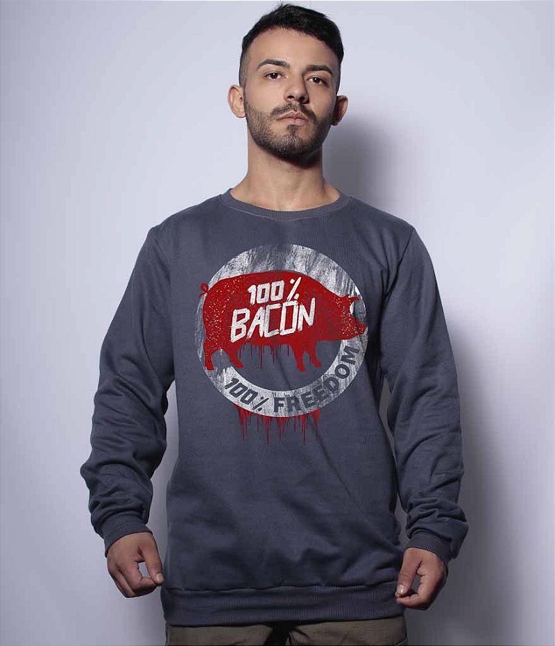 Casaco Básico de Moletom Squad T6 Magnata 556 100% Bacon 100% Freedom Team Six Brasil