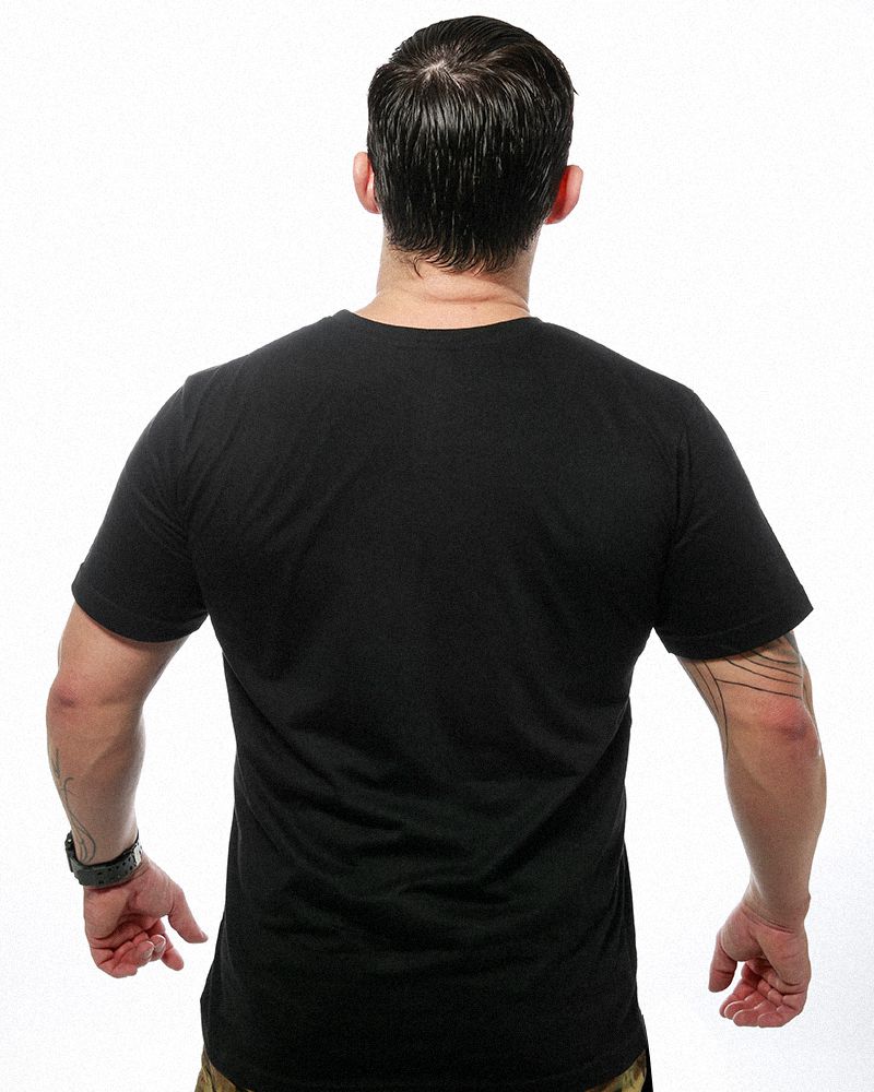 Camiseta Masculina Básica Lisa Preta 100% Algodão Team Six Brasil