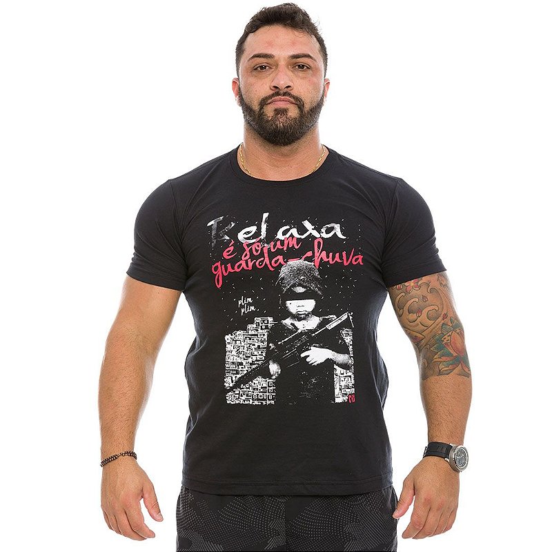Camiseta Masculina Casual Vidi Vici Relaxa É Só Um Guarda Chuva Plim Plim Team Six Brasil